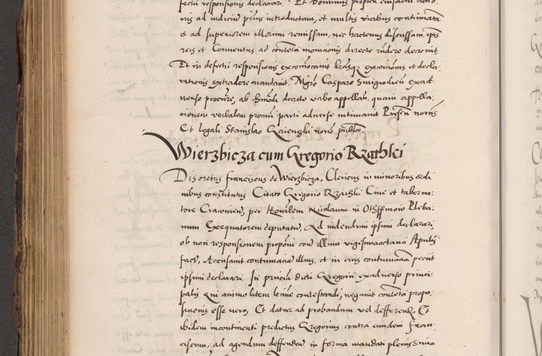 Zdjęcie nr 546 dla obiektu archiwalnego: Acta actorum causarum, sentenciarum diffinitivarum quam interloquutiorum, decretorum, obligationum, quietationum et constitutionum procuratorum coram reverndo domino Petri Porembski preposito Ossviencimensi, canonico et officiali Cracoviensi generali ad annum Dimini 1556, inditione quatuor decima, pontificatus sanctissimi in Christo patris domini Pauli divina providencia pape IIII anno ispius.