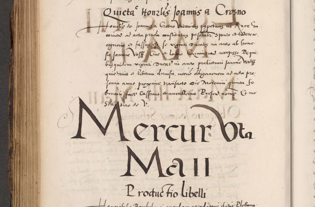 Zdjęcie nr 544 dla obiektu archiwalnego: Acta actorum causarum, sentenciarum diffinitivarum quam interloquutiorum, decretorum, obligationum, quietationum et constitutionum procuratorum coram reverndo domino Petri Porembski preposito Ossviencimensi, canonico et officiali Cracoviensi generali ad annum Dimini 1556, inditione quatuor decima, pontificatus sanctissimi in Christo patris domini Pauli divina providencia pape IIII anno ispius.