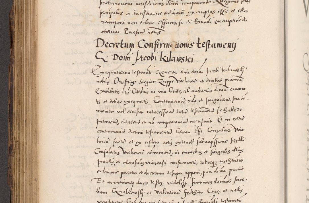 Zdjęcie nr 540 dla obiektu archiwalnego: Acta actorum causarum, sentenciarum diffinitivarum quam interloquutiorum, decretorum, obligationum, quietationum et constitutionum procuratorum coram reverndo domino Petri Porembski preposito Ossviencimensi, canonico et officiali Cracoviensi generali ad annum Dimini 1556, inditione quatuor decima, pontificatus sanctissimi in Christo patris domini Pauli divina providencia pape IIII anno ispius.