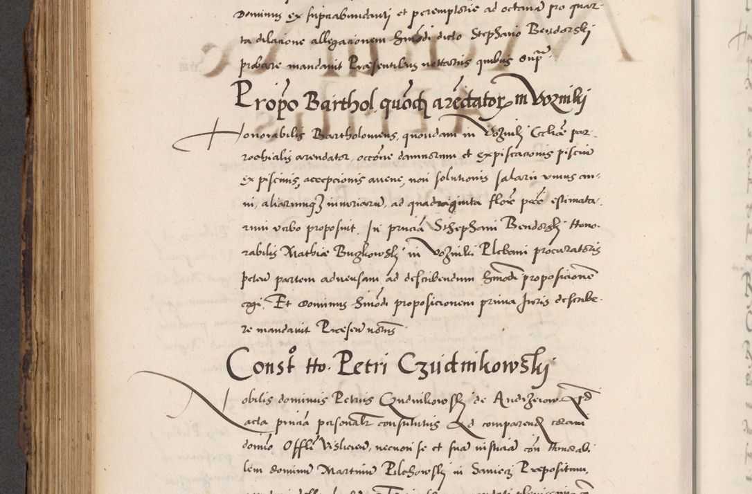Zdjęcie nr 536 dla obiektu archiwalnego: Acta actorum causarum, sentenciarum diffinitivarum quam interloquutiorum, decretorum, obligationum, quietationum et constitutionum procuratorum coram reverndo domino Petri Porembski preposito Ossviencimensi, canonico et officiali Cracoviensi generali ad annum Dimini 1556, inditione quatuor decima, pontificatus sanctissimi in Christo patris domini Pauli divina providencia pape IIII anno ispius.