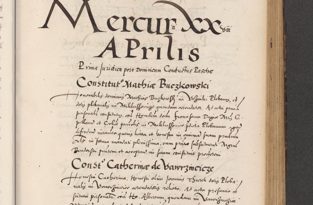 Zdjęcie nr 535 dla obiektu archiwalnego: Acta actorum causarum, sentenciarum diffinitivarum quam interloquutiorum, decretorum, obligationum, quietationum et constitutionum procuratorum coram reverndo domino Petri Porembski preposito Ossviencimensi, canonico et officiali Cracoviensi generali ad annum Dimini 1556, inditione quatuor decima, pontificatus sanctissimi in Christo patris domini Pauli divina providencia pape IIII anno ispius.