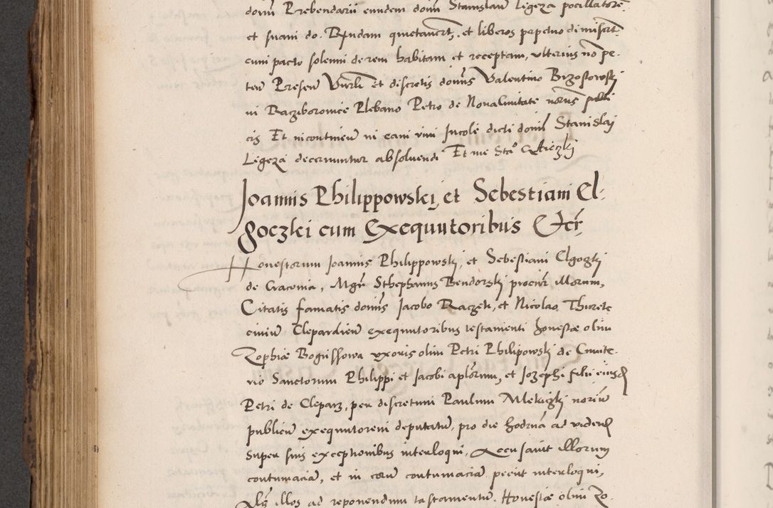 Zdjęcie nr 524 dla obiektu archiwalnego: Acta actorum causarum, sentenciarum diffinitivarum quam interloquutiorum, decretorum, obligationum, quietationum et constitutionum procuratorum coram reverndo domino Petri Porembski preposito Ossviencimensi, canonico et officiali Cracoviensi generali ad annum Dimini 1556, inditione quatuor decima, pontificatus sanctissimi in Christo patris domini Pauli divina providencia pape IIII anno ispius.