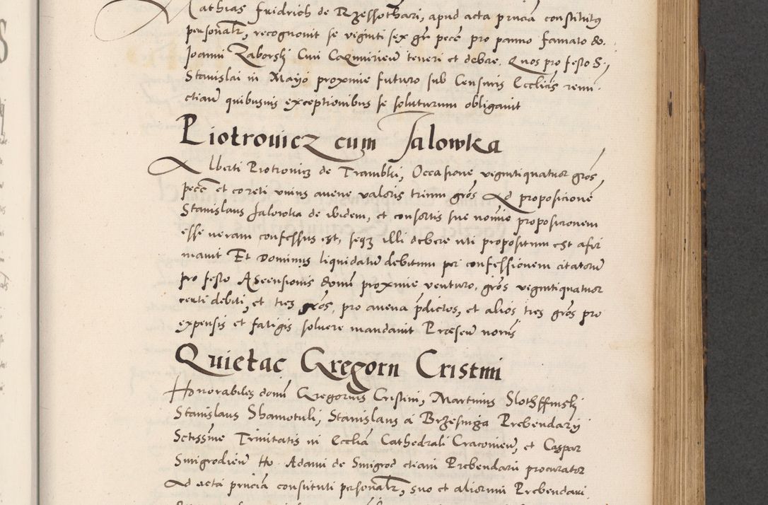 Zdjęcie nr 523 dla obiektu archiwalnego: Acta actorum causarum, sentenciarum diffinitivarum quam interloquutiorum, decretorum, obligationum, quietationum et constitutionum procuratorum coram reverndo domino Petri Porembski preposito Ossviencimensi, canonico et officiali Cracoviensi generali ad annum Dimini 1556, inditione quatuor decima, pontificatus sanctissimi in Christo patris domini Pauli divina providencia pape IIII anno ispius.