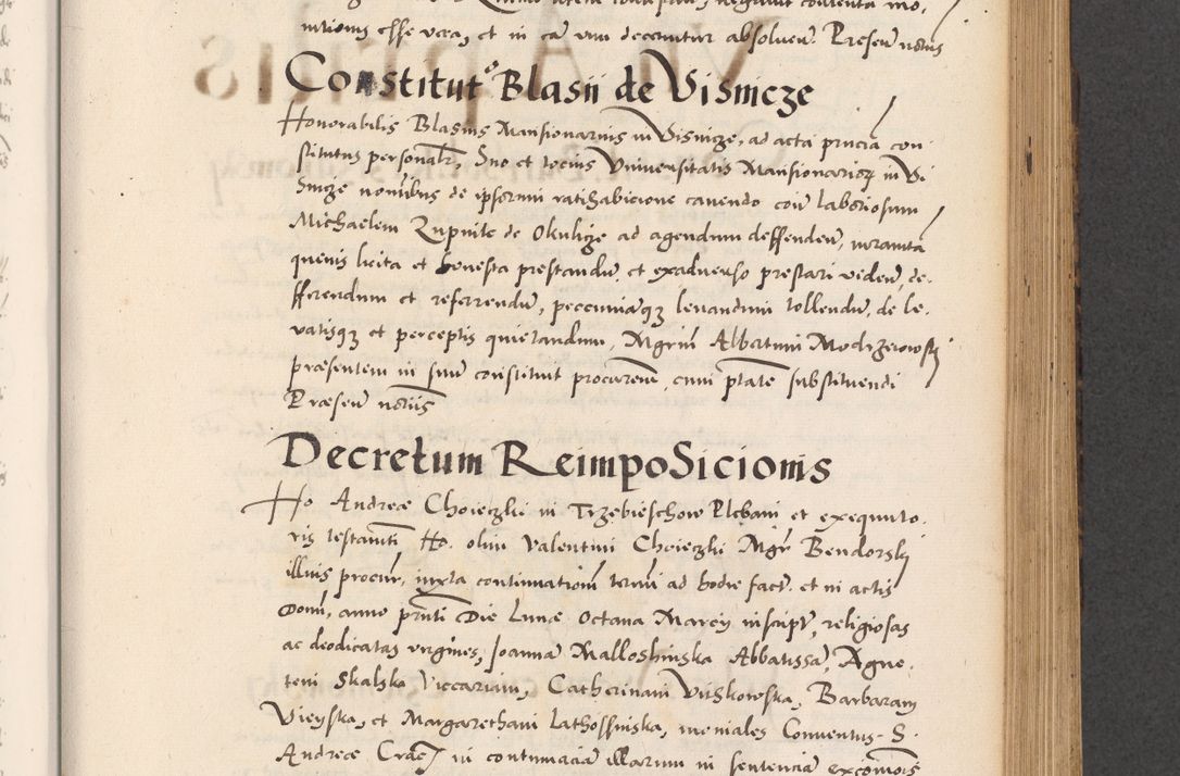 Zdjęcie nr 521 dla obiektu archiwalnego: Acta actorum causarum, sentenciarum diffinitivarum quam interloquutiorum, decretorum, obligationum, quietationum et constitutionum procuratorum coram reverndo domino Petri Porembski preposito Ossviencimensi, canonico et officiali Cracoviensi generali ad annum Dimini 1556, inditione quatuor decima, pontificatus sanctissimi in Christo patris domini Pauli divina providencia pape IIII anno ispius.