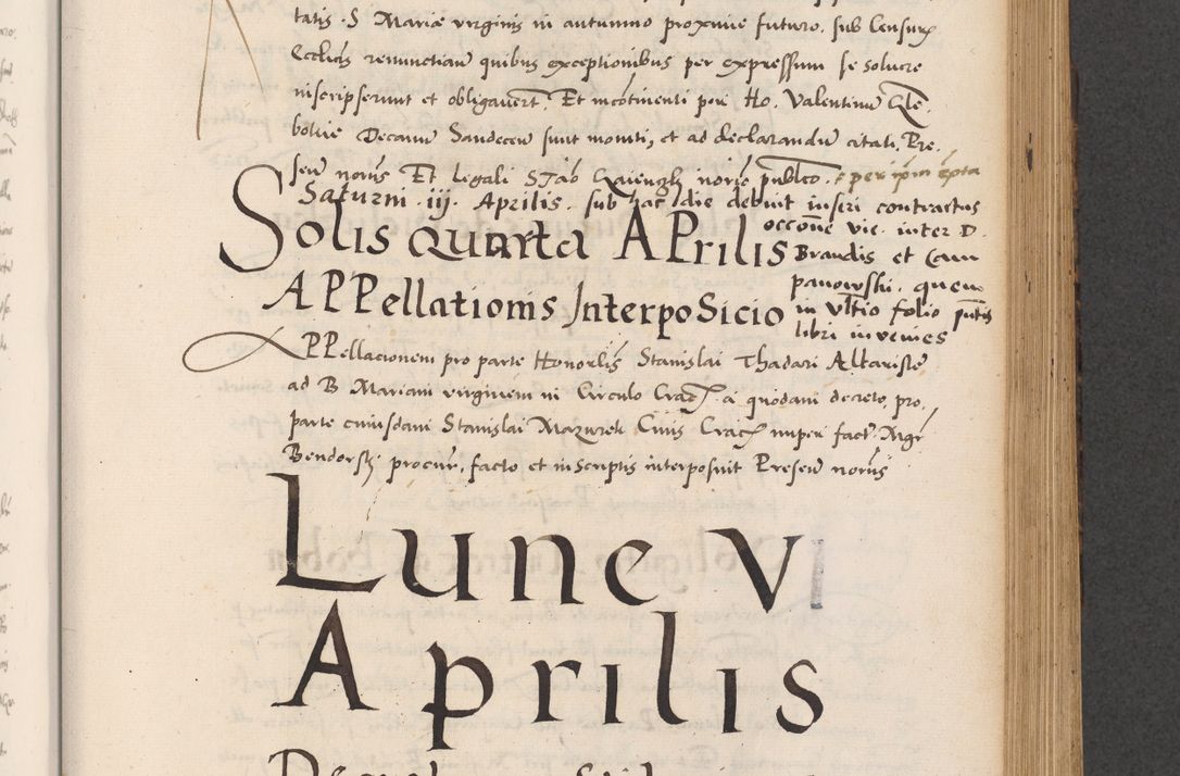 Zdjęcie nr 519 dla obiektu archiwalnego: Acta actorum causarum, sentenciarum diffinitivarum quam interloquutiorum, decretorum, obligationum, quietationum et constitutionum procuratorum coram reverndo domino Petri Porembski preposito Ossviencimensi, canonico et officiali Cracoviensi generali ad annum Dimini 1556, inditione quatuor decima, pontificatus sanctissimi in Christo patris domini Pauli divina providencia pape IIII anno ispius.