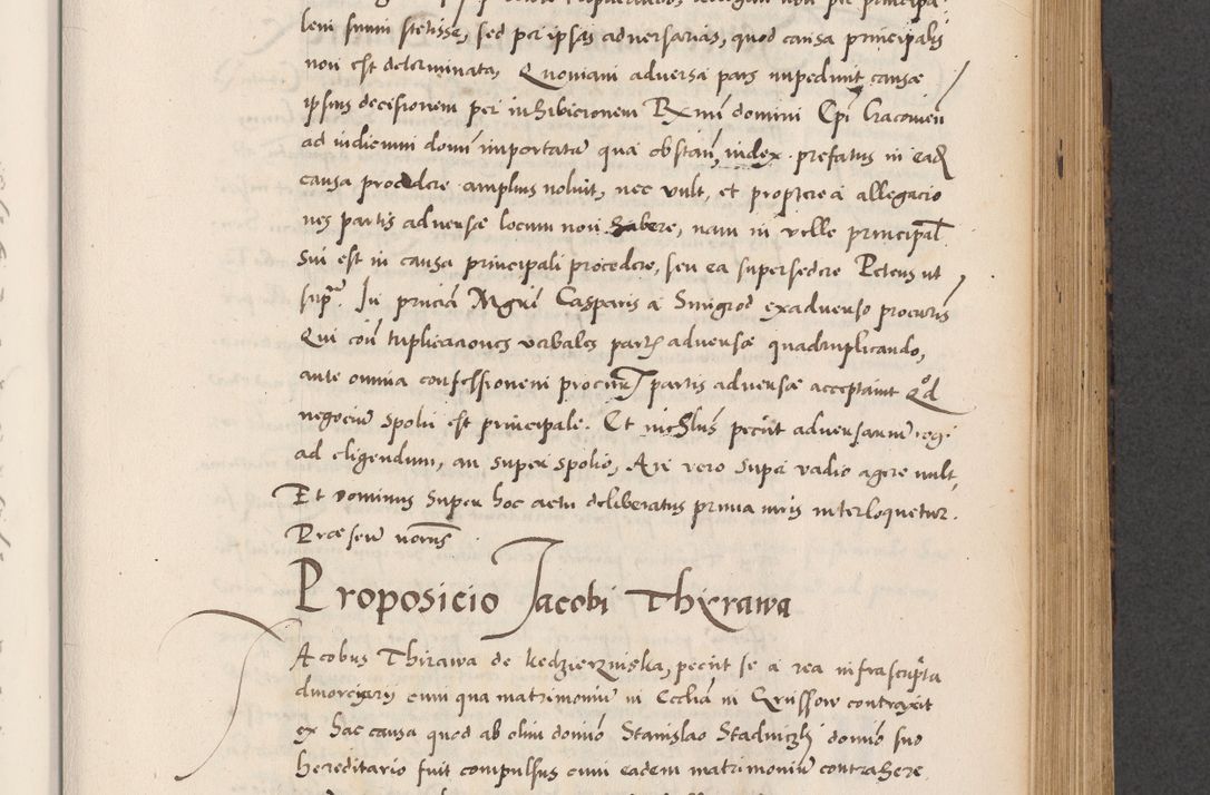 Zdjęcie nr 509 dla obiektu archiwalnego: Acta actorum causarum, sentenciarum diffinitivarum quam interloquutiorum, decretorum, obligationum, quietationum et constitutionum procuratorum coram reverndo domino Petri Porembski preposito Ossviencimensi, canonico et officiali Cracoviensi generali ad annum Dimini 1556, inditione quatuor decima, pontificatus sanctissimi in Christo patris domini Pauli divina providencia pape IIII anno ispius.