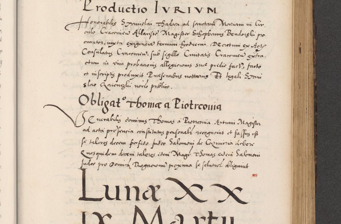 Zdjęcie nr 507 dla obiektu archiwalnego: Acta actorum causarum, sentenciarum diffinitivarum quam interloquutiorum, decretorum, obligationum, quietationum et constitutionum procuratorum coram reverndo domino Petri Porembski preposito Ossviencimensi, canonico et officiali Cracoviensi generali ad annum Dimini 1556, inditione quatuor decima, pontificatus sanctissimi in Christo patris domini Pauli divina providencia pape IIII anno ispius.