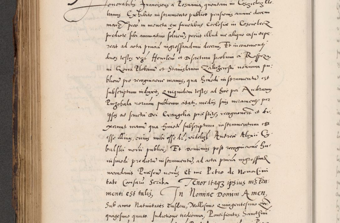 Zdjęcie nr 504 dla obiektu archiwalnego: Acta actorum causarum, sentenciarum diffinitivarum quam interloquutiorum, decretorum, obligationum, quietationum et constitutionum procuratorum coram reverndo domino Petri Porembski preposito Ossviencimensi, canonico et officiali Cracoviensi generali ad annum Dimini 1556, inditione quatuor decima, pontificatus sanctissimi in Christo patris domini Pauli divina providencia pape IIII anno ispius.