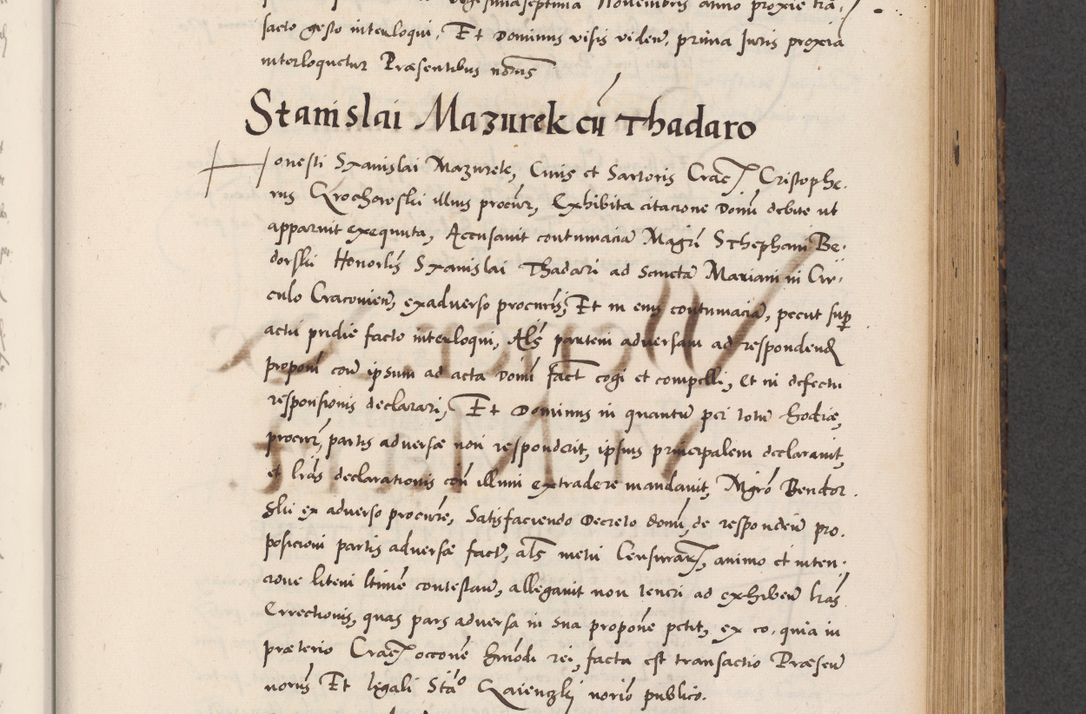 Zdjęcie nr 501 dla obiektu archiwalnego: Acta actorum causarum, sentenciarum diffinitivarum quam interloquutiorum, decretorum, obligationum, quietationum et constitutionum procuratorum coram reverndo domino Petri Porembski preposito Ossviencimensi, canonico et officiali Cracoviensi generali ad annum Dimini 1556, inditione quatuor decima, pontificatus sanctissimi in Christo patris domini Pauli divina providencia pape IIII anno ispius.