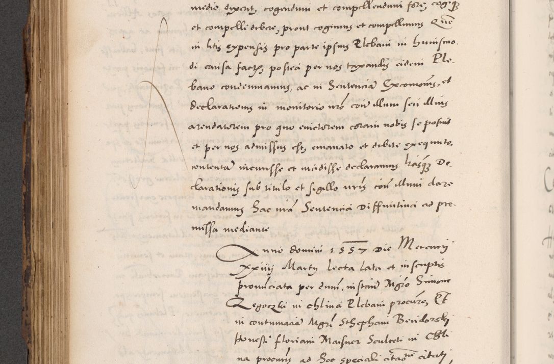 Zdjęcie nr 498 dla obiektu archiwalnego: Acta actorum causarum, sentenciarum diffinitivarum quam interloquutiorum, decretorum, obligationum, quietationum et constitutionum procuratorum coram reverndo domino Petri Porembski preposito Ossviencimensi, canonico et officiali Cracoviensi generali ad annum Dimini 1556, inditione quatuor decima, pontificatus sanctissimi in Christo patris domini Pauli divina providencia pape IIII anno ispius.