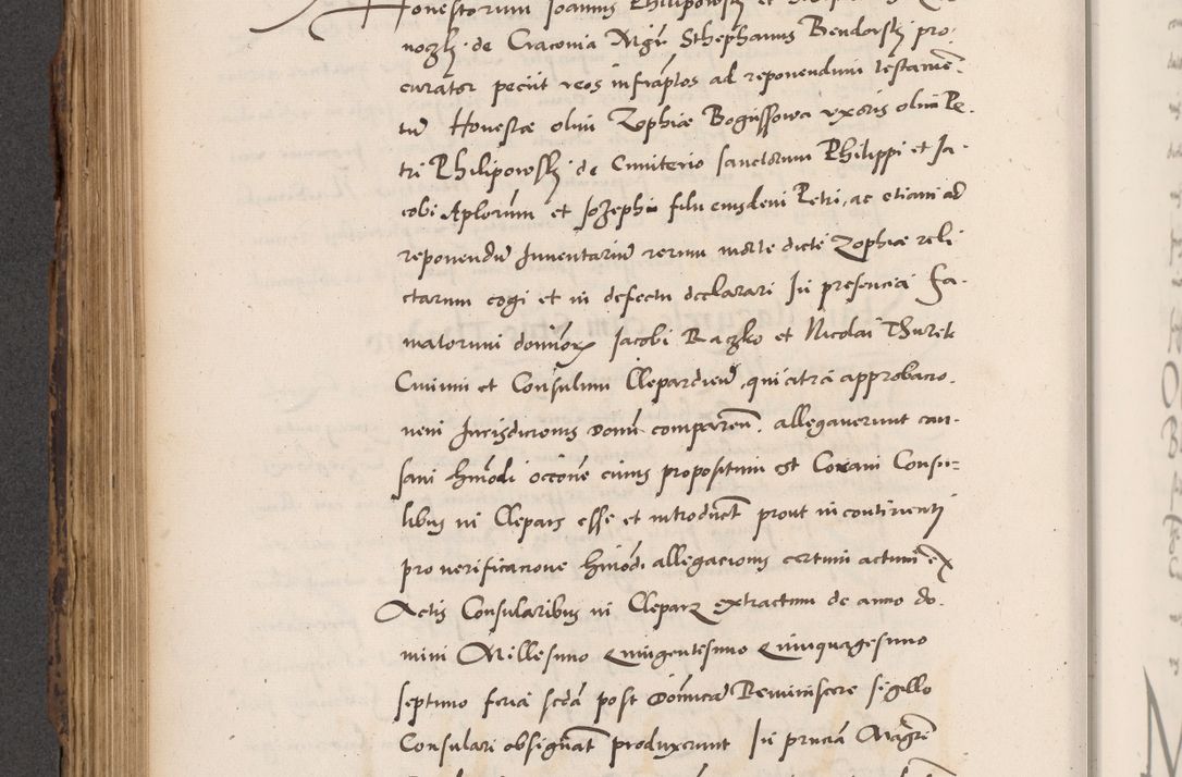 Zdjęcie nr 494 dla obiektu archiwalnego: Acta actorum causarum, sentenciarum diffinitivarum quam interloquutiorum, decretorum, obligationum, quietationum et constitutionum procuratorum coram reverndo domino Petri Porembski preposito Ossviencimensi, canonico et officiali Cracoviensi generali ad annum Dimini 1556, inditione quatuor decima, pontificatus sanctissimi in Christo patris domini Pauli divina providencia pape IIII anno ispius.