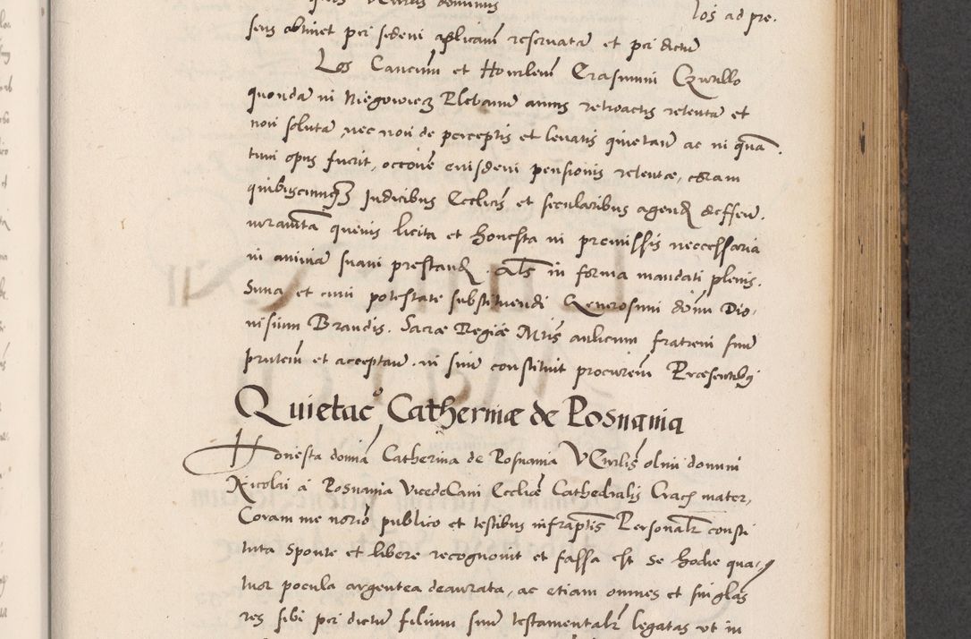 Zdjęcie nr 489 dla obiektu archiwalnego: Acta actorum causarum, sentenciarum diffinitivarum quam interloquutiorum, decretorum, obligationum, quietationum et constitutionum procuratorum coram reverndo domino Petri Porembski preposito Ossviencimensi, canonico et officiali Cracoviensi generali ad annum Dimini 1556, inditione quatuor decima, pontificatus sanctissimi in Christo patris domini Pauli divina providencia pape IIII anno ispius.