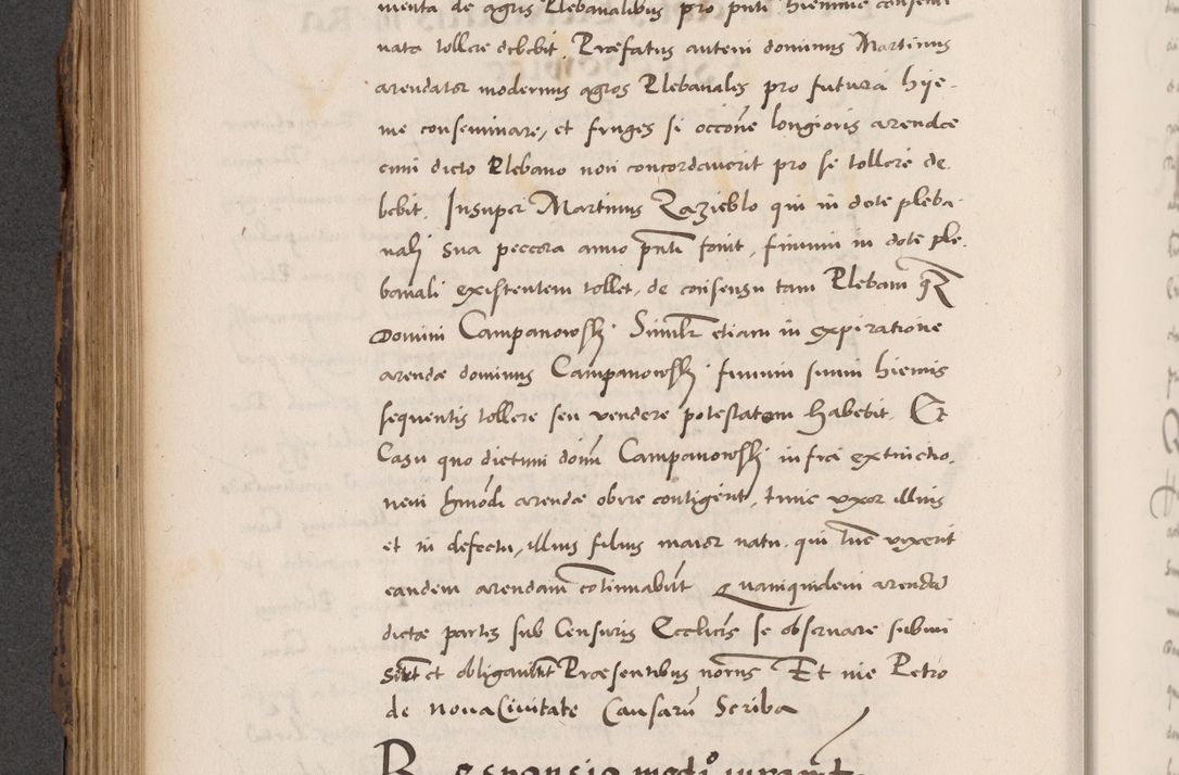 Zdjęcie nr 482 dla obiektu archiwalnego: Acta actorum causarum, sentenciarum diffinitivarum quam interloquutiorum, decretorum, obligationum, quietationum et constitutionum procuratorum coram reverndo domino Petri Porembski preposito Ossviencimensi, canonico et officiali Cracoviensi generali ad annum Dimini 1556, inditione quatuor decima, pontificatus sanctissimi in Christo patris domini Pauli divina providencia pape IIII anno ispius.