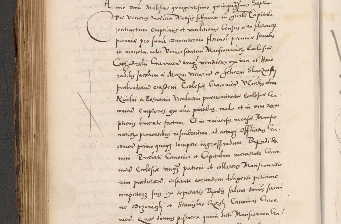 Zdjęcie nr 468 dla obiektu archiwalnego: Acta actorum causarum, sentenciarum diffinitivarum quam interloquutiorum, decretorum, obligationum, quietationum et constitutionum procuratorum coram reverndo domino Petri Porembski preposito Ossviencimensi, canonico et officiali Cracoviensi generali ad annum Dimini 1556, inditione quatuor decima, pontificatus sanctissimi in Christo patris domini Pauli divina providencia pape IIII anno ispius.
