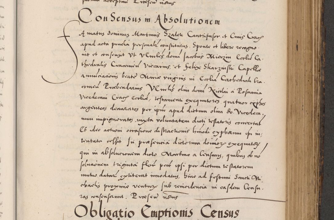Zdjęcie nr 463 dla obiektu archiwalnego: Acta actorum causarum, sentenciarum diffinitivarum quam interloquutiorum, decretorum, obligationum, quietationum et constitutionum procuratorum coram reverndo domino Petri Porembski preposito Ossviencimensi, canonico et officiali Cracoviensi generali ad annum Dimini 1556, inditione quatuor decima, pontificatus sanctissimi in Christo patris domini Pauli divina providencia pape IIII anno ispius.