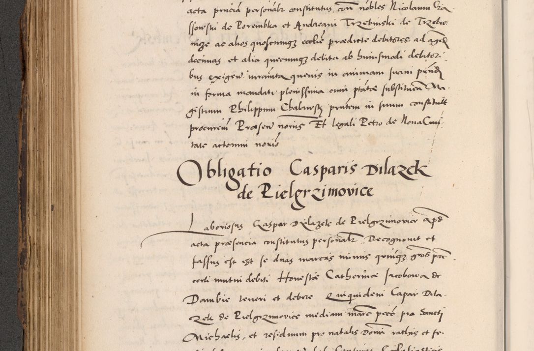 Zdjęcie nr 454 dla obiektu archiwalnego: Acta actorum causarum, sentenciarum diffinitivarum quam interloquutiorum, decretorum, obligationum, quietationum et constitutionum procuratorum coram reverndo domino Petri Porembski preposito Ossviencimensi, canonico et officiali Cracoviensi generali ad annum Dimini 1556, inditione quatuor decima, pontificatus sanctissimi in Christo patris domini Pauli divina providencia pape IIII anno ispius.