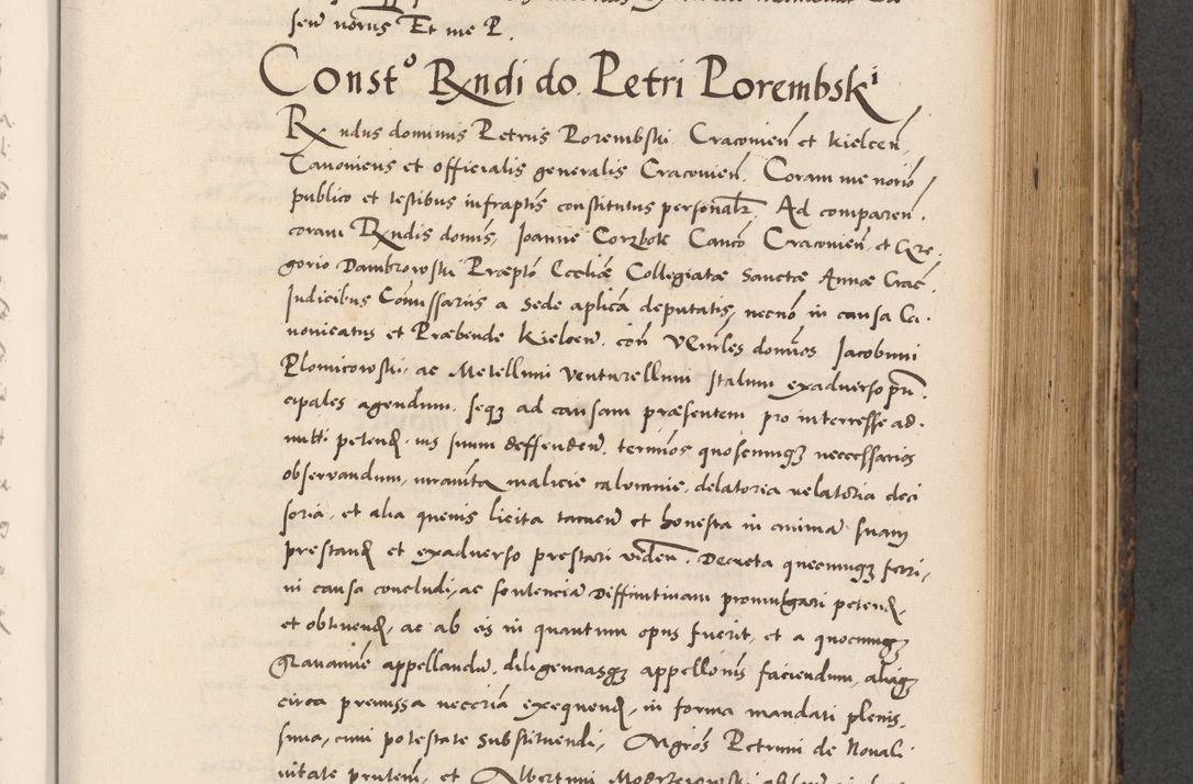 Zdjęcie nr 453 dla obiektu archiwalnego: Acta actorum causarum, sentenciarum diffinitivarum quam interloquutiorum, decretorum, obligationum, quietationum et constitutionum procuratorum coram reverndo domino Petri Porembski preposito Ossviencimensi, canonico et officiali Cracoviensi generali ad annum Dimini 1556, inditione quatuor decima, pontificatus sanctissimi in Christo patris domini Pauli divina providencia pape IIII anno ispius.