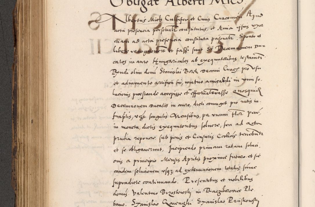 Zdjęcie nr 448 dla obiektu archiwalnego: Acta actorum causarum, sentenciarum diffinitivarum quam interloquutiorum, decretorum, obligationum, quietationum et constitutionum procuratorum coram reverndo domino Petri Porembski preposito Ossviencimensi, canonico et officiali Cracoviensi generali ad annum Dimini 1556, inditione quatuor decima, pontificatus sanctissimi in Christo patris domini Pauli divina providencia pape IIII anno ispius.