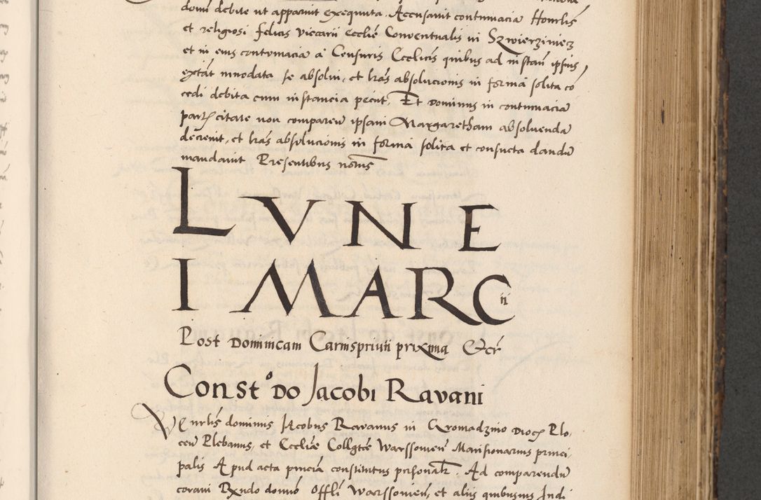 Zdjęcie nr 445 dla obiektu archiwalnego: Acta actorum causarum, sentenciarum diffinitivarum quam interloquutiorum, decretorum, obligationum, quietationum et constitutionum procuratorum coram reverndo domino Petri Porembski preposito Ossviencimensi, canonico et officiali Cracoviensi generali ad annum Dimini 1556, inditione quatuor decima, pontificatus sanctissimi in Christo patris domini Pauli divina providencia pape IIII anno ispius.