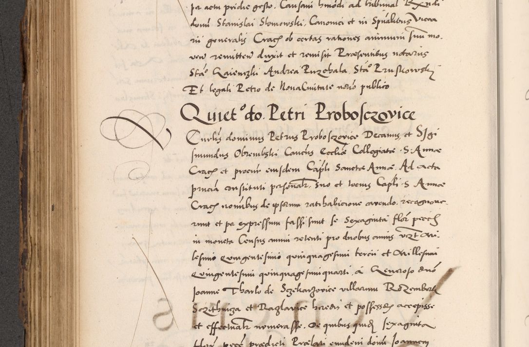 Zdjęcie nr 442 dla obiektu archiwalnego: Acta actorum causarum, sentenciarum diffinitivarum quam interloquutiorum, decretorum, obligationum, quietationum et constitutionum procuratorum coram reverndo domino Petri Porembski preposito Ossviencimensi, canonico et officiali Cracoviensi generali ad annum Dimini 1556, inditione quatuor decima, pontificatus sanctissimi in Christo patris domini Pauli divina providencia pape IIII anno ispius.