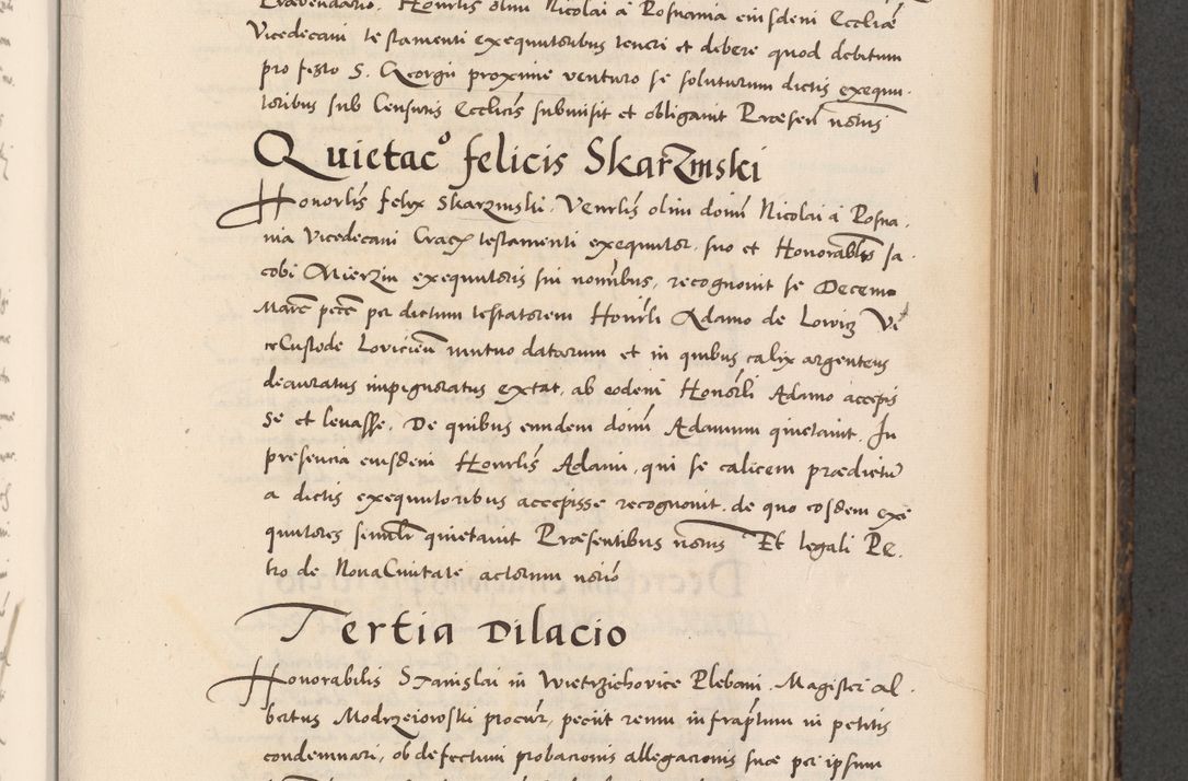 Zdjęcie nr 443 dla obiektu archiwalnego: Acta actorum causarum, sentenciarum diffinitivarum quam interloquutiorum, decretorum, obligationum, quietationum et constitutionum procuratorum coram reverndo domino Petri Porembski preposito Ossviencimensi, canonico et officiali Cracoviensi generali ad annum Dimini 1556, inditione quatuor decima, pontificatus sanctissimi in Christo patris domini Pauli divina providencia pape IIII anno ispius.