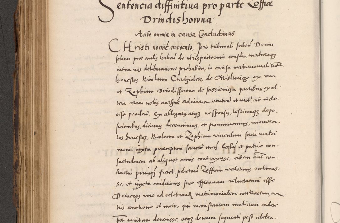 Zdjęcie nr 436 dla obiektu archiwalnego: Acta actorum causarum, sentenciarum diffinitivarum quam interloquutiorum, decretorum, obligationum, quietationum et constitutionum procuratorum coram reverndo domino Petri Porembski preposito Ossviencimensi, canonico et officiali Cracoviensi generali ad annum Dimini 1556, inditione quatuor decima, pontificatus sanctissimi in Christo patris domini Pauli divina providencia pape IIII anno ispius.