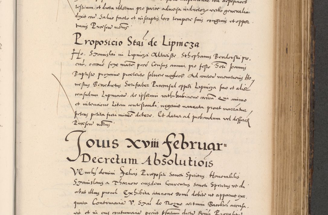 Zdjęcie nr 435 dla obiektu archiwalnego: Acta actorum causarum, sentenciarum diffinitivarum quam interloquutiorum, decretorum, obligationum, quietationum et constitutionum procuratorum coram reverndo domino Petri Porembski preposito Ossviencimensi, canonico et officiali Cracoviensi generali ad annum Dimini 1556, inditione quatuor decima, pontificatus sanctissimi in Christo patris domini Pauli divina providencia pape IIII anno ispius.