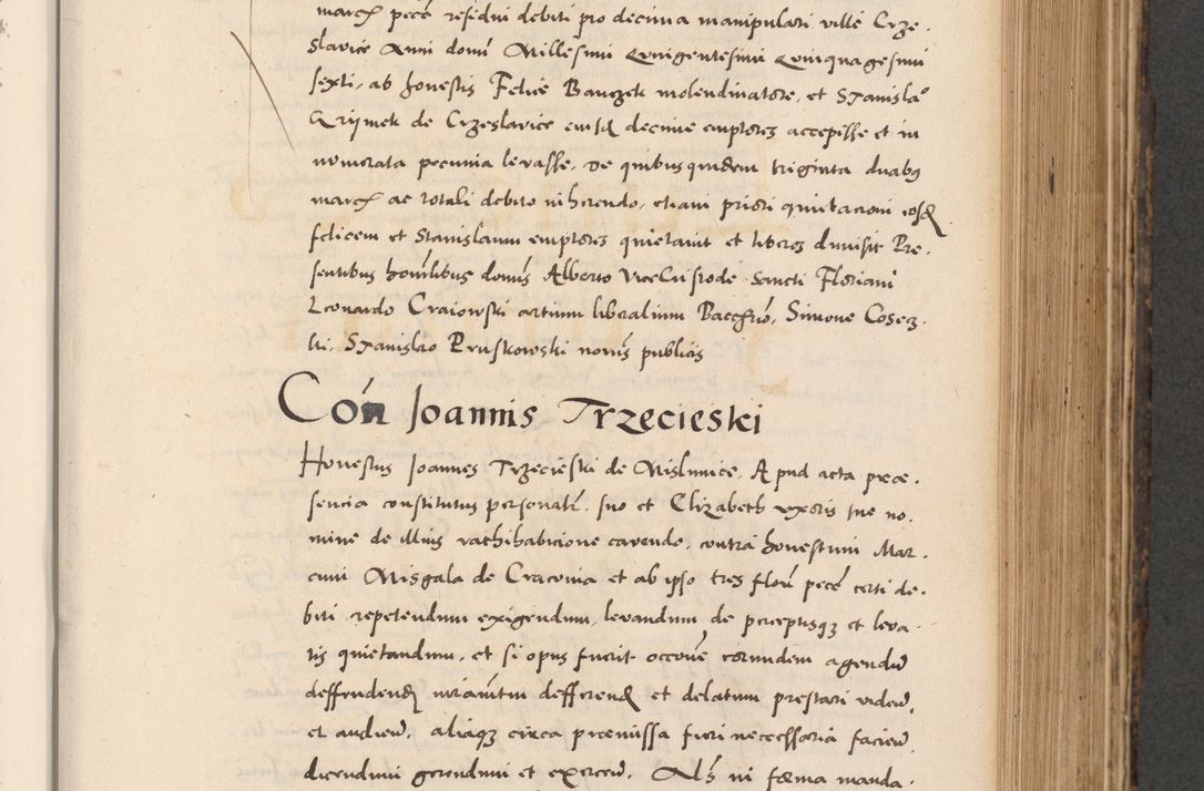 Zdjęcie nr 433 dla obiektu archiwalnego: Acta actorum causarum, sentenciarum diffinitivarum quam interloquutiorum, decretorum, obligationum, quietationum et constitutionum procuratorum coram reverndo domino Petri Porembski preposito Ossviencimensi, canonico et officiali Cracoviensi generali ad annum Dimini 1556, inditione quatuor decima, pontificatus sanctissimi in Christo patris domini Pauli divina providencia pape IIII anno ispius.