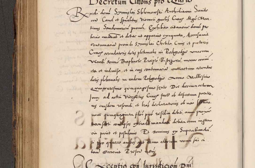 Zdjęcie nr 430 dla obiektu archiwalnego: Acta actorum causarum, sentenciarum diffinitivarum quam interloquutiorum, decretorum, obligationum, quietationum et constitutionum procuratorum coram reverndo domino Petri Porembski preposito Ossviencimensi, canonico et officiali Cracoviensi generali ad annum Dimini 1556, inditione quatuor decima, pontificatus sanctissimi in Christo patris domini Pauli divina providencia pape IIII anno ispius.