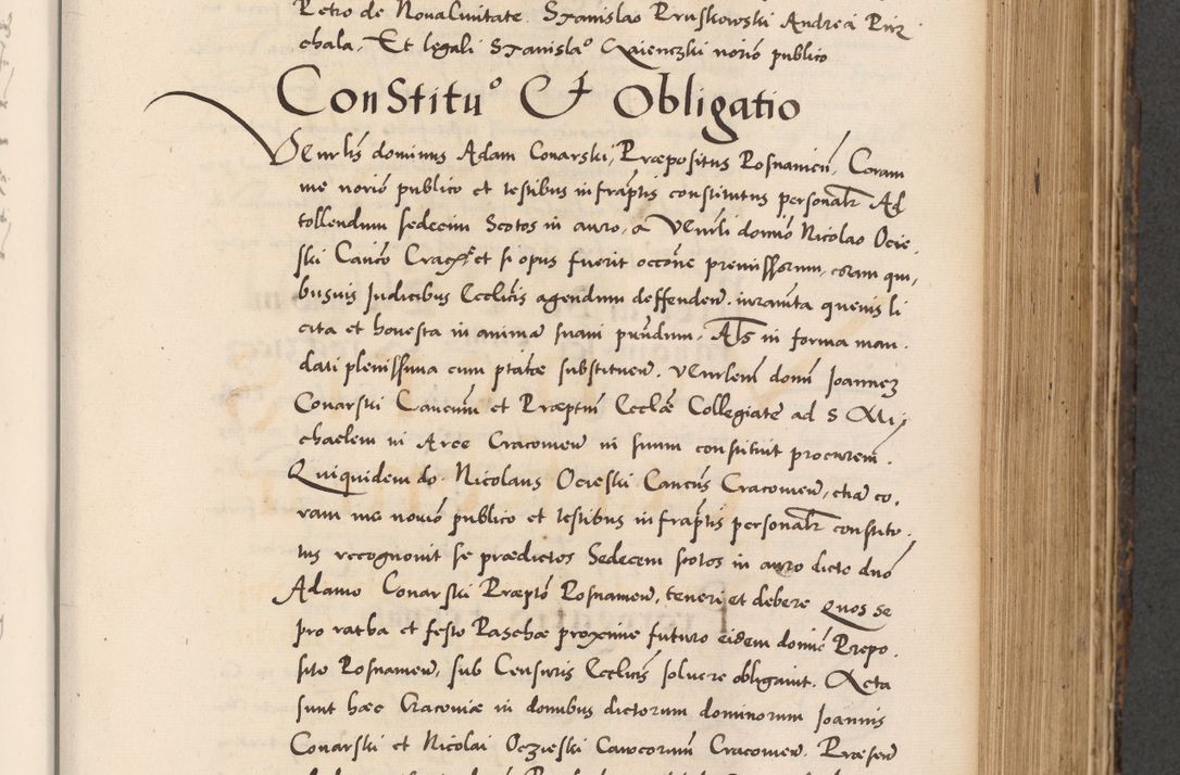 Zdjęcie nr 423 dla obiektu archiwalnego: Acta actorum causarum, sentenciarum diffinitivarum quam interloquutiorum, decretorum, obligationum, quietationum et constitutionum procuratorum coram reverndo domino Petri Porembski preposito Ossviencimensi, canonico et officiali Cracoviensi generali ad annum Dimini 1556, inditione quatuor decima, pontificatus sanctissimi in Christo patris domini Pauli divina providencia pape IIII anno ispius.