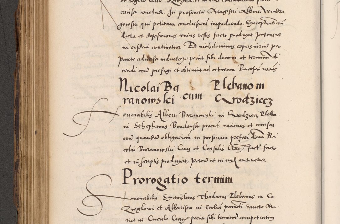 Zdjęcie nr 424 dla obiektu archiwalnego: Acta actorum causarum, sentenciarum diffinitivarum quam interloquutiorum, decretorum, obligationum, quietationum et constitutionum procuratorum coram reverndo domino Petri Porembski preposito Ossviencimensi, canonico et officiali Cracoviensi generali ad annum Dimini 1556, inditione quatuor decima, pontificatus sanctissimi in Christo patris domini Pauli divina providencia pape IIII anno ispius.