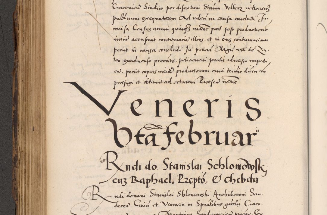 Zdjęcie nr 422 dla obiektu archiwalnego: Acta actorum causarum, sentenciarum diffinitivarum quam interloquutiorum, decretorum, obligationum, quietationum et constitutionum procuratorum coram reverndo domino Petri Porembski preposito Ossviencimensi, canonico et officiali Cracoviensi generali ad annum Dimini 1556, inditione quatuor decima, pontificatus sanctissimi in Christo patris domini Pauli divina providencia pape IIII anno ispius.