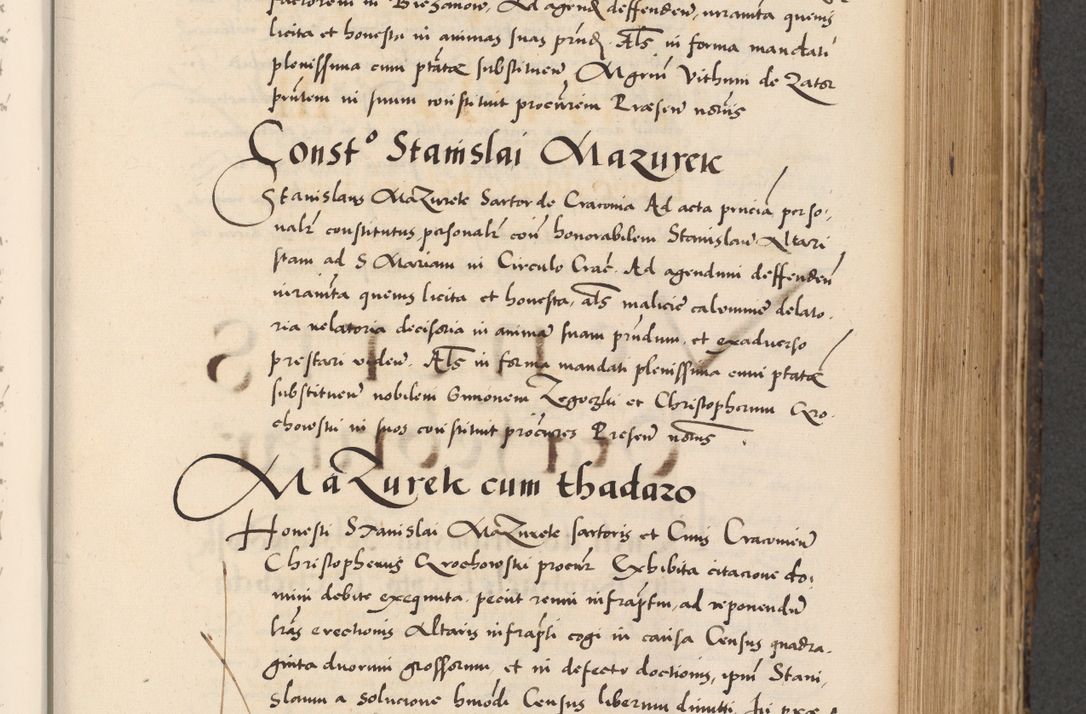 Zdjęcie nr 421 dla obiektu archiwalnego: Acta actorum causarum, sentenciarum diffinitivarum quam interloquutiorum, decretorum, obligationum, quietationum et constitutionum procuratorum coram reverndo domino Petri Porembski preposito Ossviencimensi, canonico et officiali Cracoviensi generali ad annum Dimini 1556, inditione quatuor decima, pontificatus sanctissimi in Christo patris domini Pauli divina providencia pape IIII anno ispius.