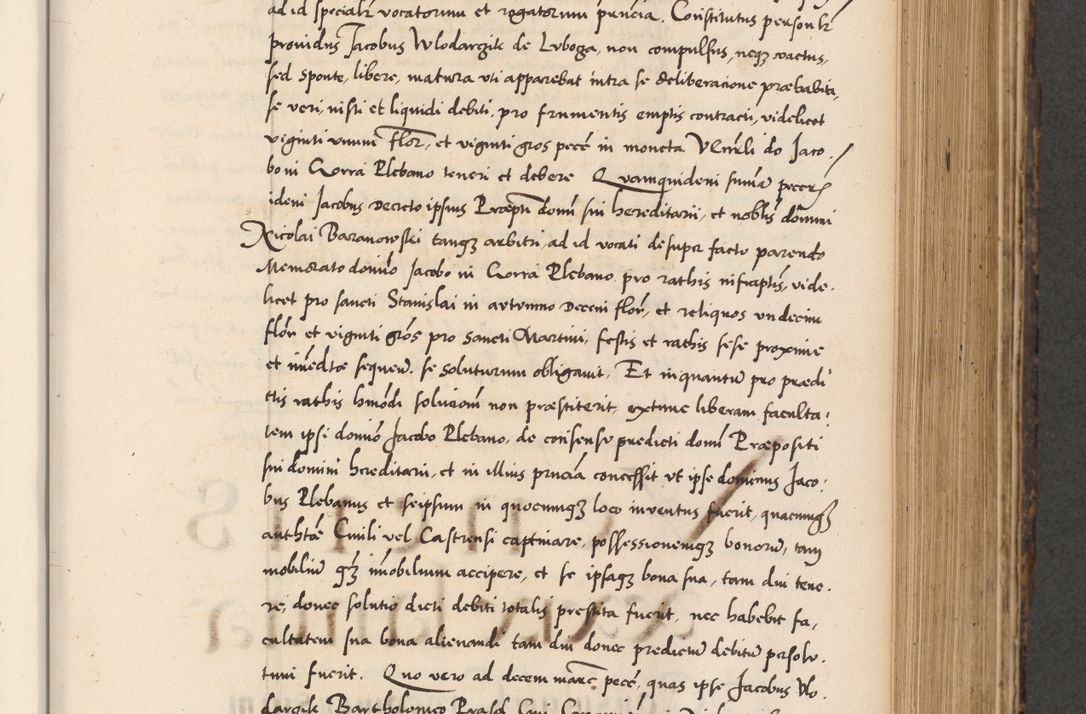 Zdjęcie nr 415 dla obiektu archiwalnego: Acta actorum causarum, sentenciarum diffinitivarum quam interloquutiorum, decretorum, obligationum, quietationum et constitutionum procuratorum coram reverndo domino Petri Porembski preposito Ossviencimensi, canonico et officiali Cracoviensi generali ad annum Dimini 1556, inditione quatuor decima, pontificatus sanctissimi in Christo patris domini Pauli divina providencia pape IIII anno ispius.