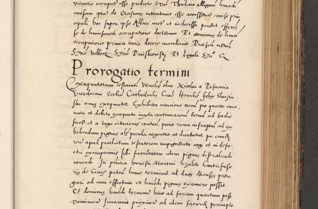 Zdjęcie nr 409 dla obiektu archiwalnego: Acta actorum causarum, sentenciarum diffinitivarum quam interloquutiorum, decretorum, obligationum, quietationum et constitutionum procuratorum coram reverndo domino Petri Porembski preposito Ossviencimensi, canonico et officiali Cracoviensi generali ad annum Dimini 1556, inditione quatuor decima, pontificatus sanctissimi in Christo patris domini Pauli divina providencia pape IIII anno ispius.
