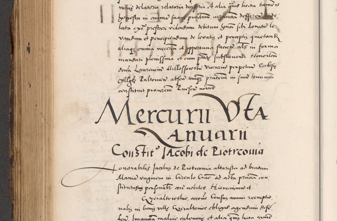 Zdjęcie nr 800 dla obiektu archiwalnego: Acta actorum causarum, sentenciarum diffinitivarum quam interloquutiorum, decretorum, obligationum, quietationum et constitutionum procuratorum coram reverndo domino Petri Porembski preposito Ossviencimensi, canonico et officiali Cracoviensi generali ad annum Dimini 1556, inditione quatuor decima, pontificatus sanctissimi in Christo patris domini Pauli divina providencia pape IIII anno ispius.