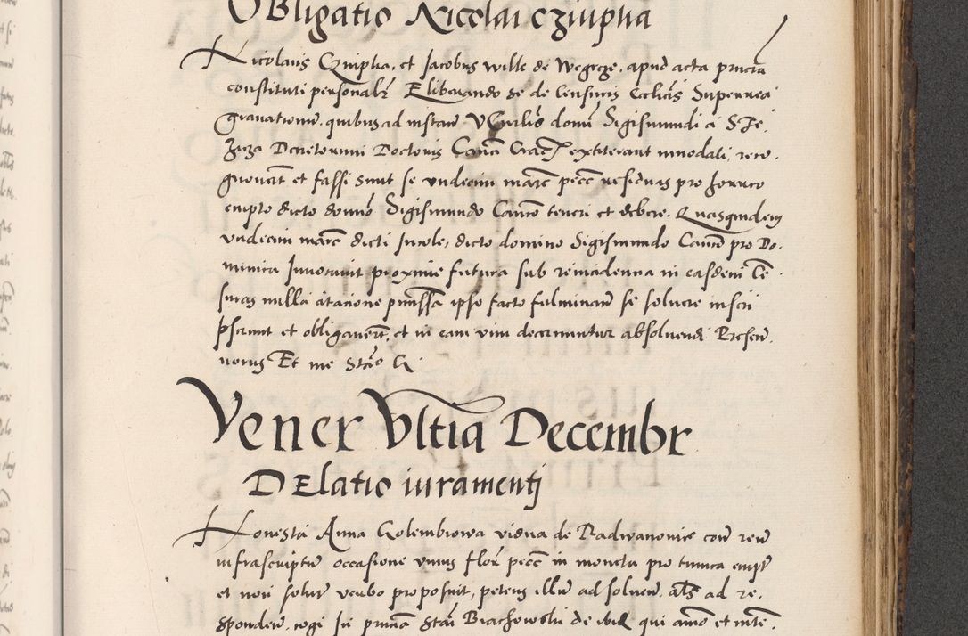 Zdjęcie nr 797 dla obiektu archiwalnego: Acta actorum causarum, sentenciarum diffinitivarum quam interloquutiorum, decretorum, obligationum, quietationum et constitutionum procuratorum coram reverndo domino Petri Porembski preposito Ossviencimensi, canonico et officiali Cracoviensi generali ad annum Dimini 1556, inditione quatuor decima, pontificatus sanctissimi in Christo patris domini Pauli divina providencia pape IIII anno ispius.