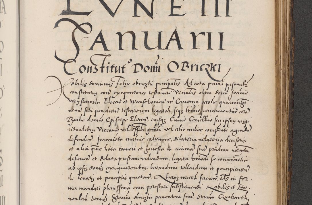 Zdjęcie nr 799 dla obiektu archiwalnego: Acta actorum causarum, sentenciarum diffinitivarum quam interloquutiorum, decretorum, obligationum, quietationum et constitutionum procuratorum coram reverndo domino Petri Porembski preposito Ossviencimensi, canonico et officiali Cracoviensi generali ad annum Dimini 1556, inditione quatuor decima, pontificatus sanctissimi in Christo patris domini Pauli divina providencia pape IIII anno ispius.