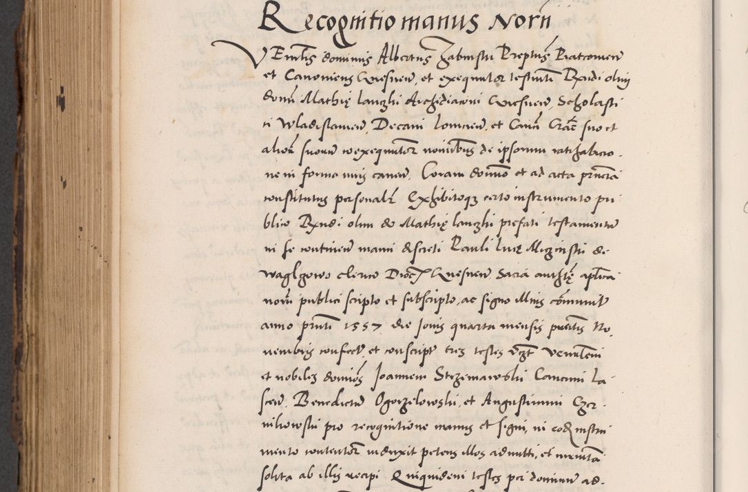 Zdjęcie nr 774 dla obiektu archiwalnego: Acta actorum causarum, sentenciarum diffinitivarum quam interloquutiorum, decretorum, obligationum, quietationum et constitutionum procuratorum coram reverndo domino Petri Porembski preposito Ossviencimensi, canonico et officiali Cracoviensi generali ad annum Dimini 1556, inditione quatuor decima, pontificatus sanctissimi in Christo patris domini Pauli divina providencia pape IIII anno ispius.