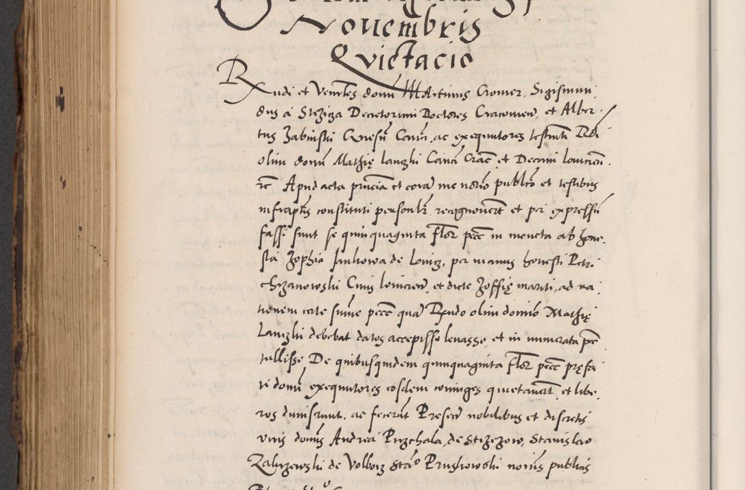Zdjęcie nr 772 dla obiektu archiwalnego: Acta actorum causarum, sentenciarum diffinitivarum quam interloquutiorum, decretorum, obligationum, quietationum et constitutionum procuratorum coram reverndo domino Petri Porembski preposito Ossviencimensi, canonico et officiali Cracoviensi generali ad annum Dimini 1556, inditione quatuor decima, pontificatus sanctissimi in Christo patris domini Pauli divina providencia pape IIII anno ispius.