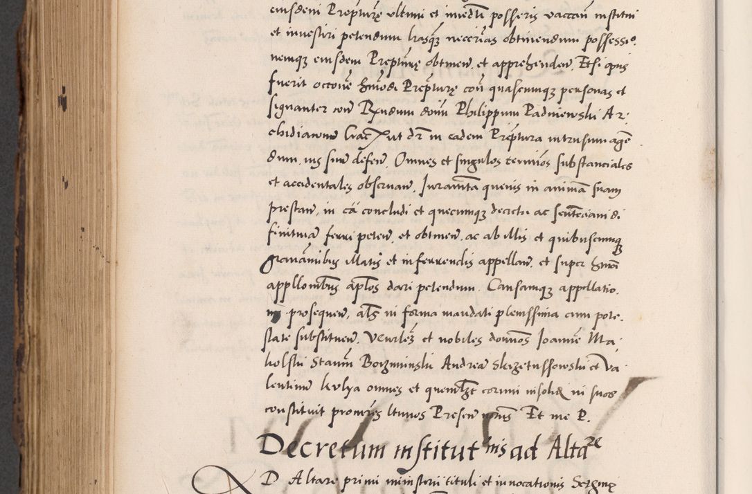 Zdjęcie nr 766 dla obiektu archiwalnego: Acta actorum causarum, sentenciarum diffinitivarum quam interloquutiorum, decretorum, obligationum, quietationum et constitutionum procuratorum coram reverndo domino Petri Porembski preposito Ossviencimensi, canonico et officiali Cracoviensi generali ad annum Dimini 1556, inditione quatuor decima, pontificatus sanctissimi in Christo patris domini Pauli divina providencia pape IIII anno ispius.