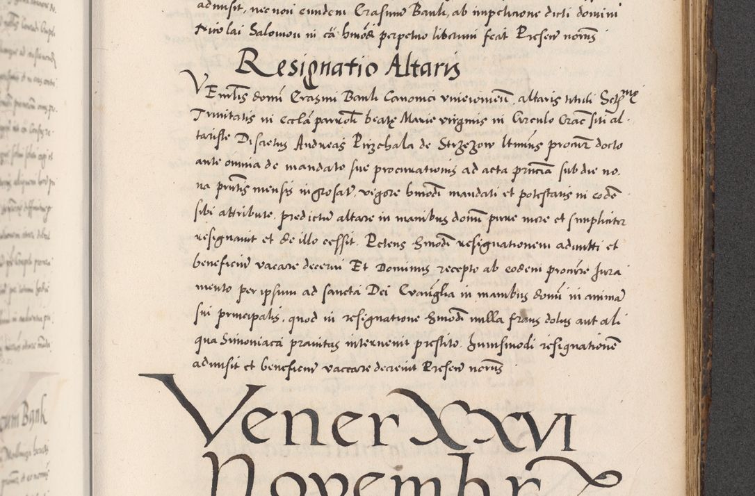 Zdjęcie nr 765 dla obiektu archiwalnego: Acta actorum causarum, sentenciarum diffinitivarum quam interloquutiorum, decretorum, obligationum, quietationum et constitutionum procuratorum coram reverndo domino Petri Porembski preposito Ossviencimensi, canonico et officiali Cracoviensi generali ad annum Dimini 1556, inditione quatuor decima, pontificatus sanctissimi in Christo patris domini Pauli divina providencia pape IIII anno ispius.
