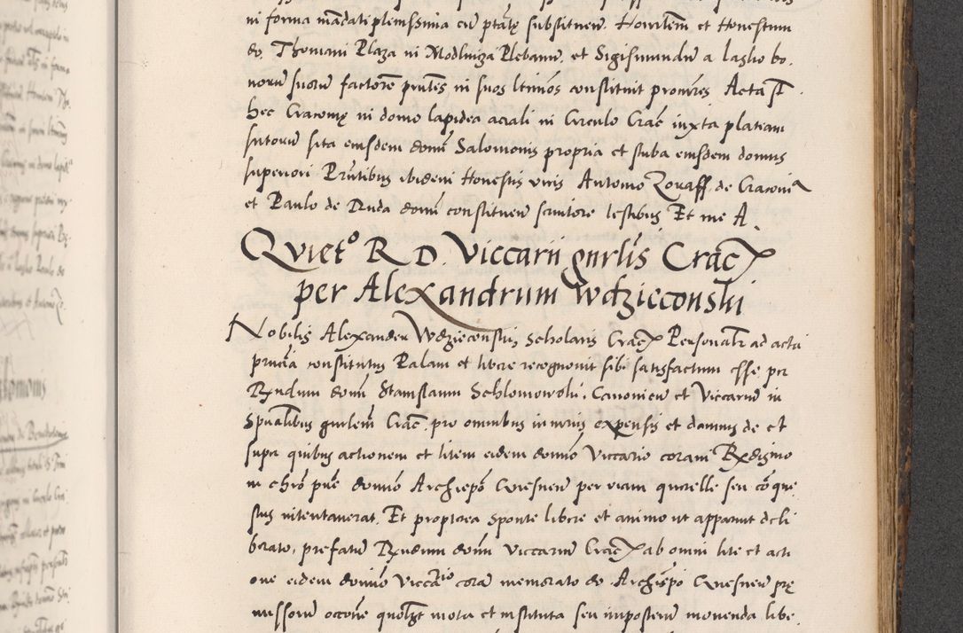 Zdjęcie nr 761 dla obiektu archiwalnego: Acta actorum causarum, sentenciarum diffinitivarum quam interloquutiorum, decretorum, obligationum, quietationum et constitutionum procuratorum coram reverndo domino Petri Porembski preposito Ossviencimensi, canonico et officiali Cracoviensi generali ad annum Dimini 1556, inditione quatuor decima, pontificatus sanctissimi in Christo patris domini Pauli divina providencia pape IIII anno ispius.