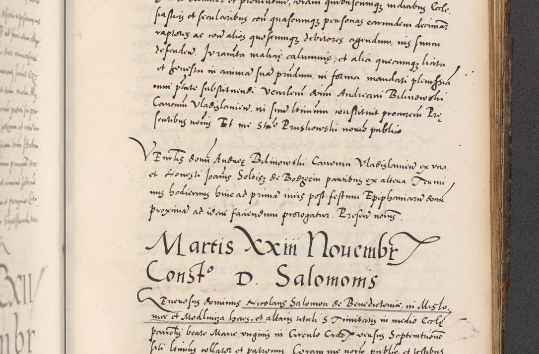 Zdjęcie nr 759 dla obiektu archiwalnego: Acta actorum causarum, sentenciarum diffinitivarum quam interloquutiorum, decretorum, obligationum, quietationum et constitutionum procuratorum coram reverndo domino Petri Porembski preposito Ossviencimensi, canonico et officiali Cracoviensi generali ad annum Dimini 1556, inditione quatuor decima, pontificatus sanctissimi in Christo patris domini Pauli divina providencia pape IIII anno ispius.
