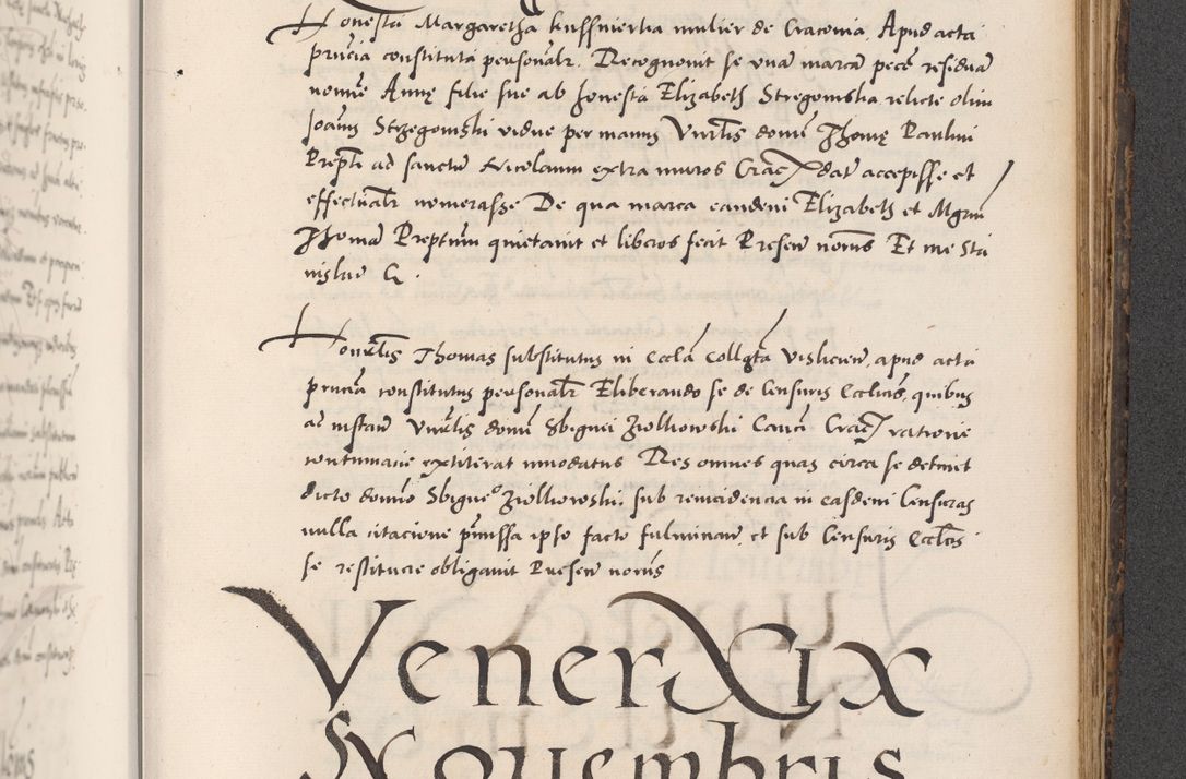 Zdjęcie nr 757 dla obiektu archiwalnego: Acta actorum causarum, sentenciarum diffinitivarum quam interloquutiorum, decretorum, obligationum, quietationum et constitutionum procuratorum coram reverndo domino Petri Porembski preposito Ossviencimensi, canonico et officiali Cracoviensi generali ad annum Dimini 1556, inditione quatuor decima, pontificatus sanctissimi in Christo patris domini Pauli divina providencia pape IIII anno ispius.