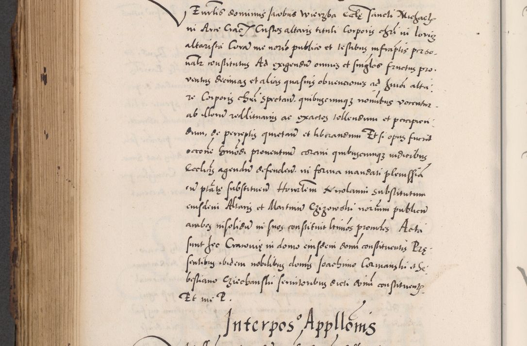 Zdjęcie nr 756 dla obiektu archiwalnego: Acta actorum causarum, sentenciarum diffinitivarum quam interloquutiorum, decretorum, obligationum, quietationum et constitutionum procuratorum coram reverndo domino Petri Porembski preposito Ossviencimensi, canonico et officiali Cracoviensi generali ad annum Dimini 1556, inditione quatuor decima, pontificatus sanctissimi in Christo patris domini Pauli divina providencia pape IIII anno ispius.