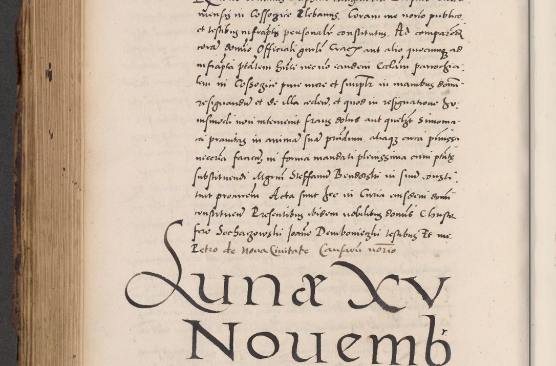 Zdjęcie nr 754 dla obiektu archiwalnego: Acta actorum causarum, sentenciarum diffinitivarum quam interloquutiorum, decretorum, obligationum, quietationum et constitutionum procuratorum coram reverndo domino Petri Porembski preposito Ossviencimensi, canonico et officiali Cracoviensi generali ad annum Dimini 1556, inditione quatuor decima, pontificatus sanctissimi in Christo patris domini Pauli divina providencia pape IIII anno ispius.