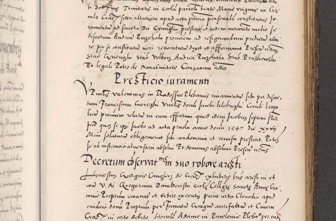 Zdjęcie nr 749 dla obiektu archiwalnego: Acta actorum causarum, sentenciarum diffinitivarum quam interloquutiorum, decretorum, obligationum, quietationum et constitutionum procuratorum coram reverndo domino Petri Porembski preposito Ossviencimensi, canonico et officiali Cracoviensi generali ad annum Dimini 1556, inditione quatuor decima, pontificatus sanctissimi in Christo patris domini Pauli divina providencia pape IIII anno ispius.