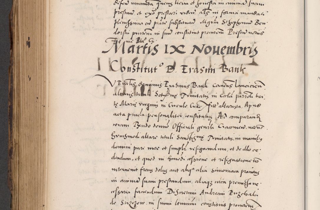 Zdjęcie nr 748 dla obiektu archiwalnego: Acta actorum causarum, sentenciarum diffinitivarum quam interloquutiorum, decretorum, obligationum, quietationum et constitutionum procuratorum coram reverndo domino Petri Porembski preposito Ossviencimensi, canonico et officiali Cracoviensi generali ad annum Dimini 1556, inditione quatuor decima, pontificatus sanctissimi in Christo patris domini Pauli divina providencia pape IIII anno ispius.
