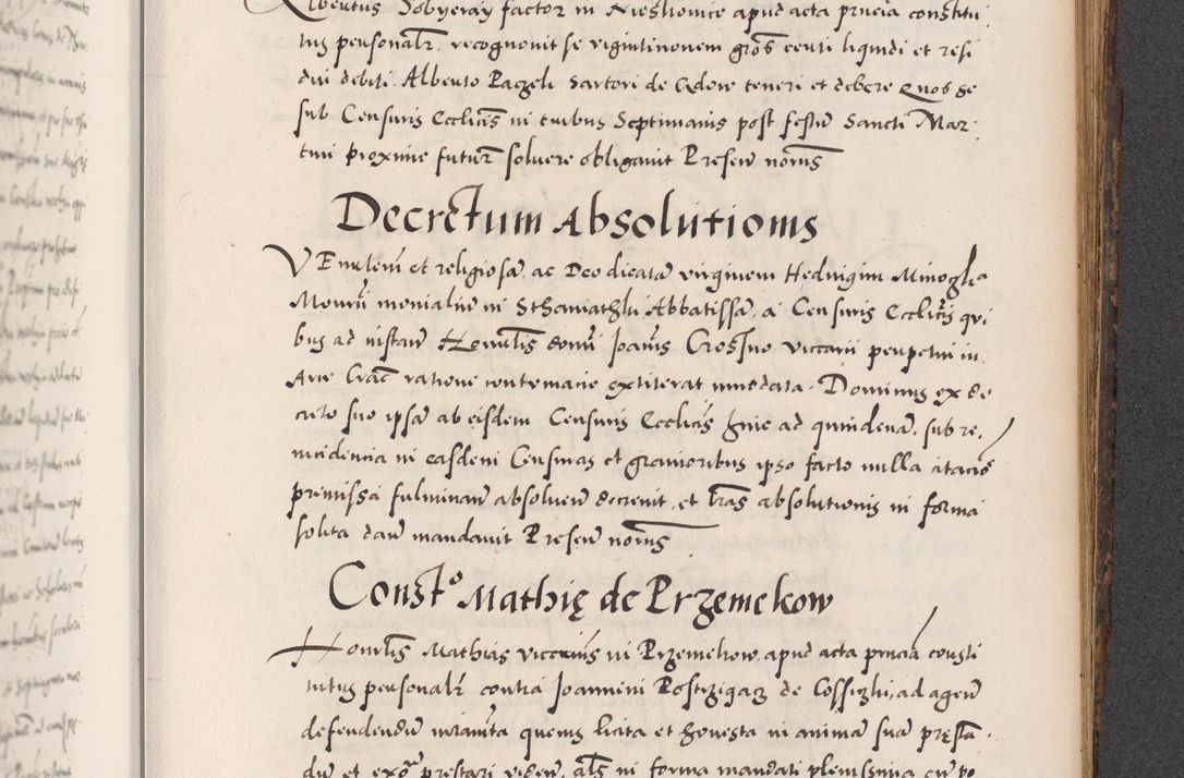 Zdjęcie nr 745 dla obiektu archiwalnego: Acta actorum causarum, sentenciarum diffinitivarum quam interloquutiorum, decretorum, obligationum, quietationum et constitutionum procuratorum coram reverndo domino Petri Porembski preposito Ossviencimensi, canonico et officiali Cracoviensi generali ad annum Dimini 1556, inditione quatuor decima, pontificatus sanctissimi in Christo patris domini Pauli divina providencia pape IIII anno ispius.